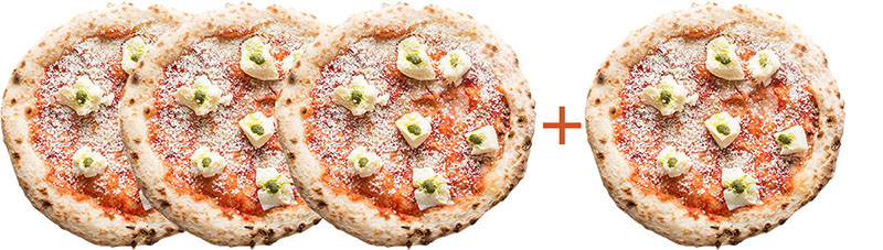 人気��1ピザ「ダブルチーズマルゲリータ」3枚＋１枚プレゼント企画！！